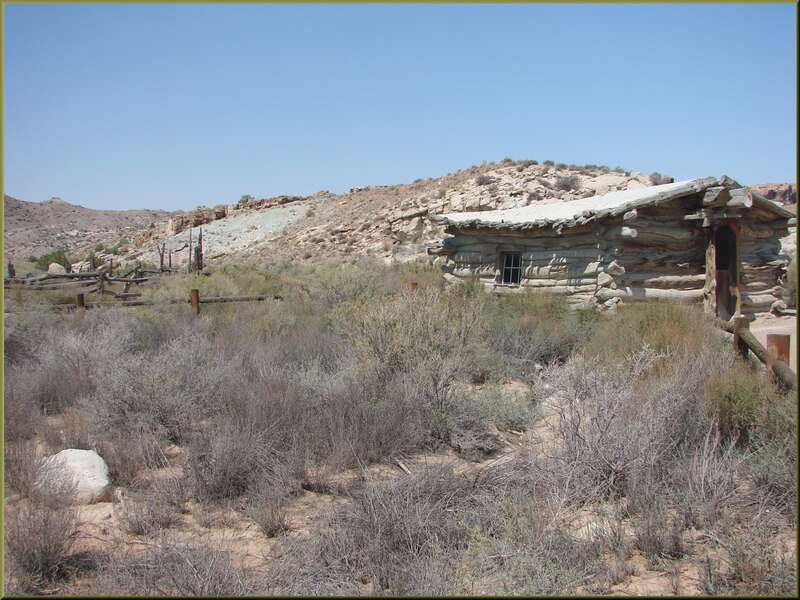 (1 in a mulitple picture set)
In this photo of the Wolfe Ranch in Arches N.P., you can see the remains of a corral on the left side.  It is a wonder to me that there is enough vegitation for the animals here, and that there is enough water present to