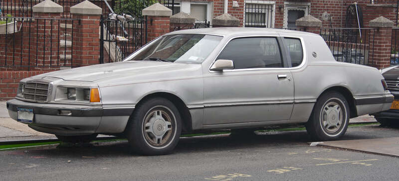 1986 Mercury Cougar, early version of the sixth generation.