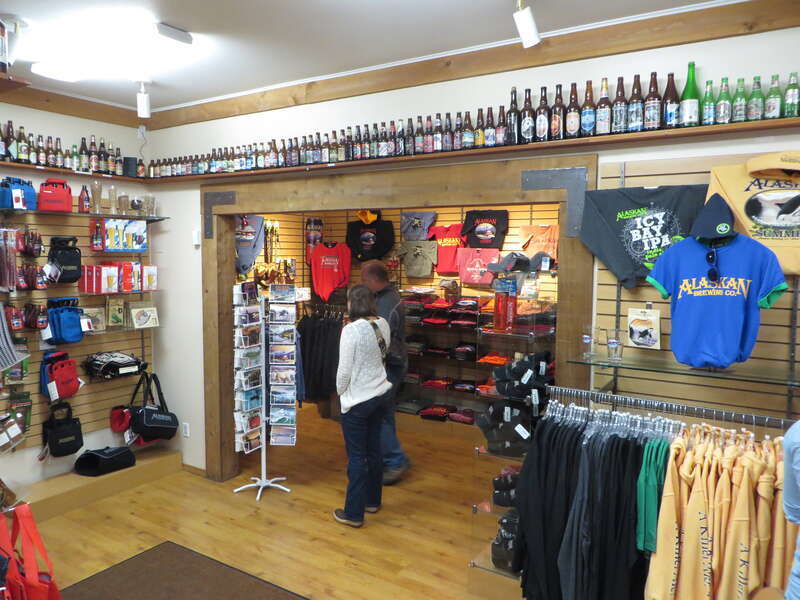 View of the shop section next to the taproom at Alaskan Brewing Company in Juneau, Alaska.