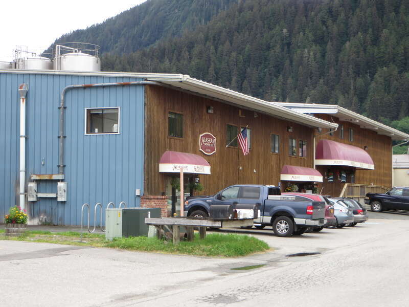 Cars parked outside the taproom of Alaskan Brewing Company in Juneau, Alaska.

The easiest way of getting to the taproom is by car, as it's located about 8 km north of downtown Juneau. But it's possible to take the bus to the Costco stop on Glacier