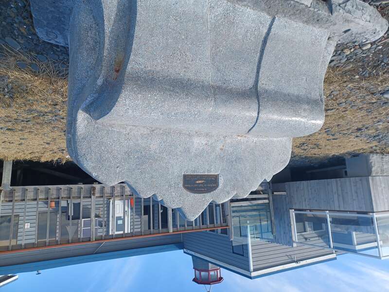 Memorial to Jean Keene, the &quot;eagle lady&quot; of Homer, Alaska, on the beach behind Land's End Resort