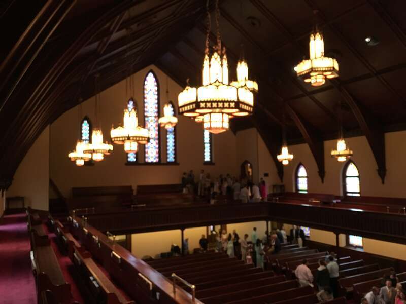 First Baptist Church Wilmington Interior facing Narthex from Balcony