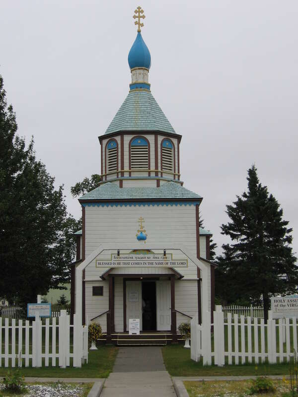 Taken by me Summer 2006. Holy Assumption Russian Orthodox Church in Kenai, Alaska.
