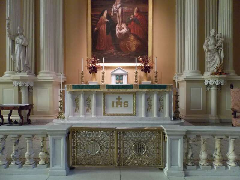 The altar in Old St. Joseph's Church in the Society Hill neighborhood of  Philadelphia, Pennsylvania.