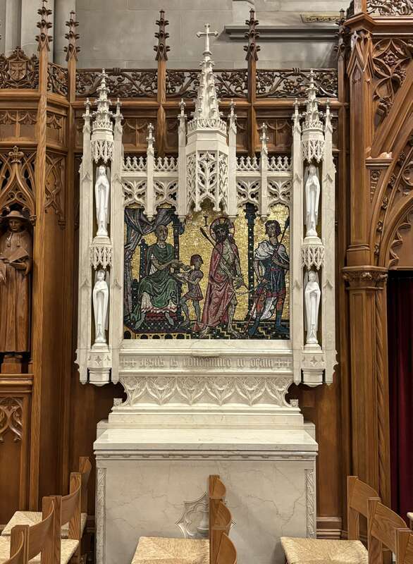 One of the Stations of the Cross in the Cathedral Basilica of the Sacred Heart in Newark, New Jersey.