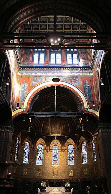 Trinity Church located at 206 Clarendon Street on Copley Square in Boston, Massachusetts. Designed by Henry Hobson Richardson and completed in 1877, the church is considered the birthplace and archetype of the Richardsonian Romanesque architectural
