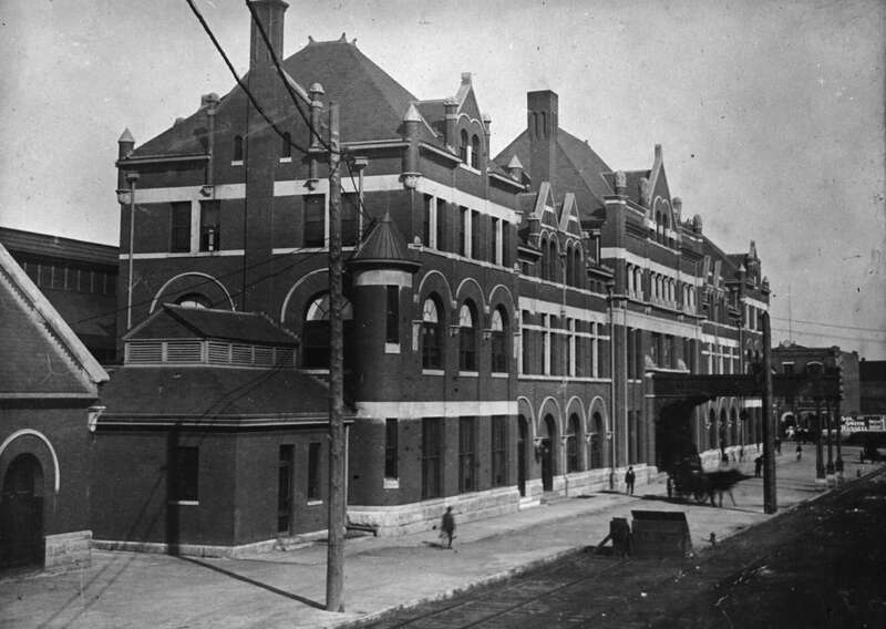 Union Station (built in 1898) — on Water Street, Montgomery, Montgomery County, AL.  
SOUTHEAST ELEVATION, VIEW FROM SOUTH.
