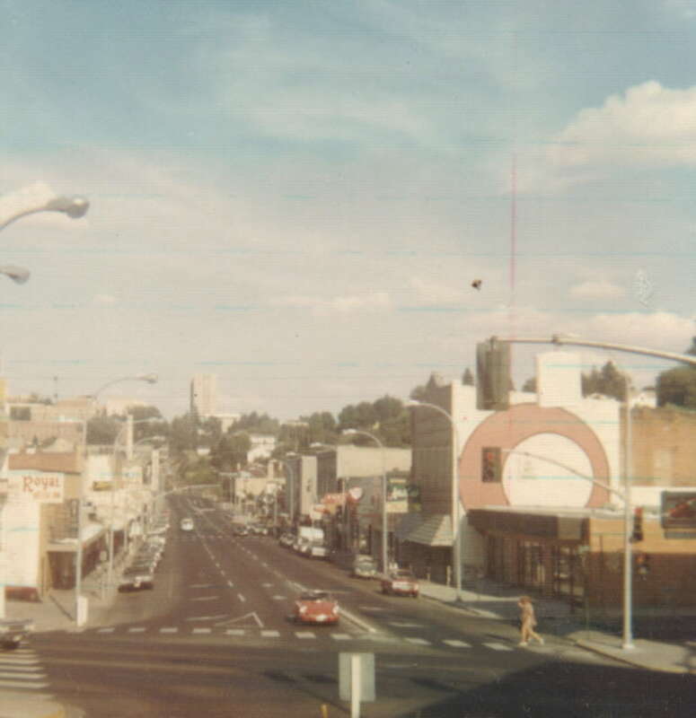View east on Main Street, Pullman, 1973