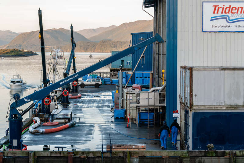 The dock at the Trident Seafoods Cannery in Kodiak, Alaska USA on September 5, 2018.