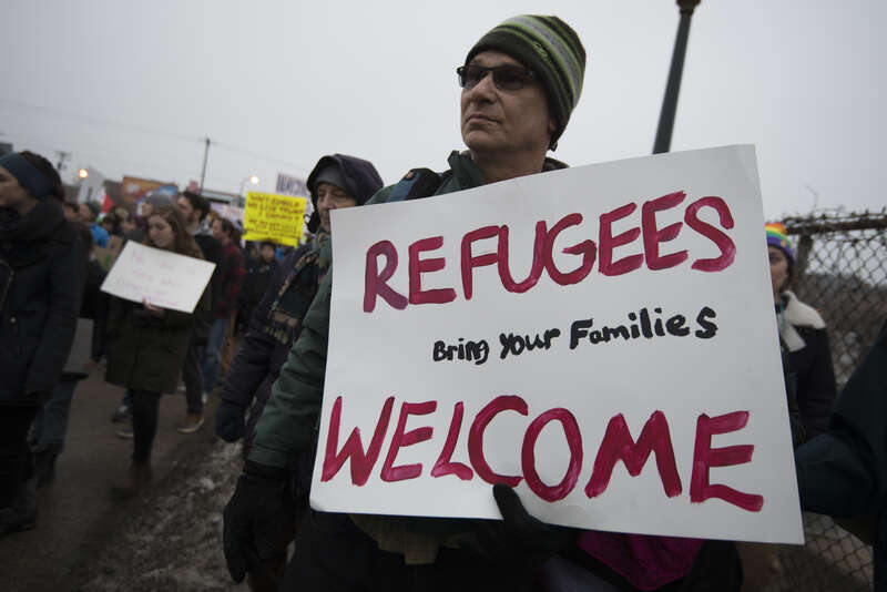 Minneapolis, Minnesota
January 20, 2017
About 3000 people marched through Minneapolis to protest the inauguration of Republican President Donald Trump. The people gathered in south Minneapolis and then marched downtown to City Hall. They criticized