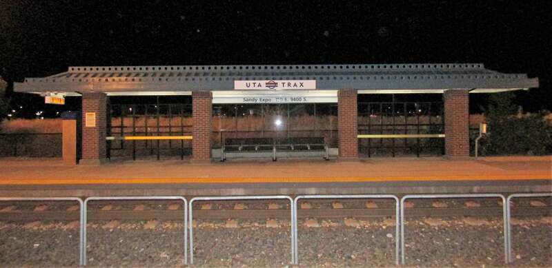 TRAX station in Sandy, Utah.