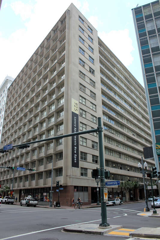 The Shell Building, located at 925 Common Street in New Orleans, Louisiana. The building, now condominiums, is listed on the National Register of Historic Places.