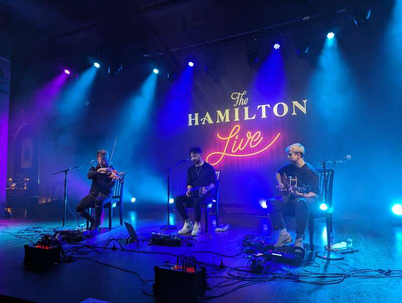 The Scottish folk trio Talisk performing at The Hamilton Live in downtown Washington, D.C., in March 2024.