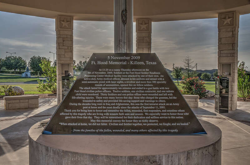 Detail of memorial to the Nov. 5, 2009 shooting at Fort Hood