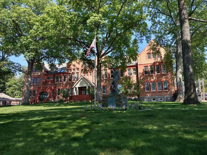 looking east at former school