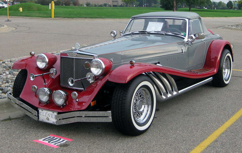 1979 Clénet Series I in Detroit Hyatt parking lot--the Lambda Car Club was meeting there. Maker Faire Detroit writeup here.