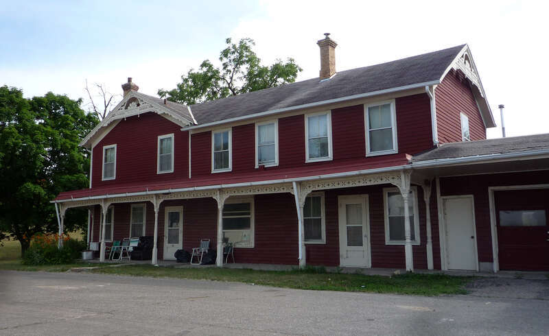 Temperance Hotel (1857), part of the Carver Historic District on the NRHP, Carver, Minnesota, USA.