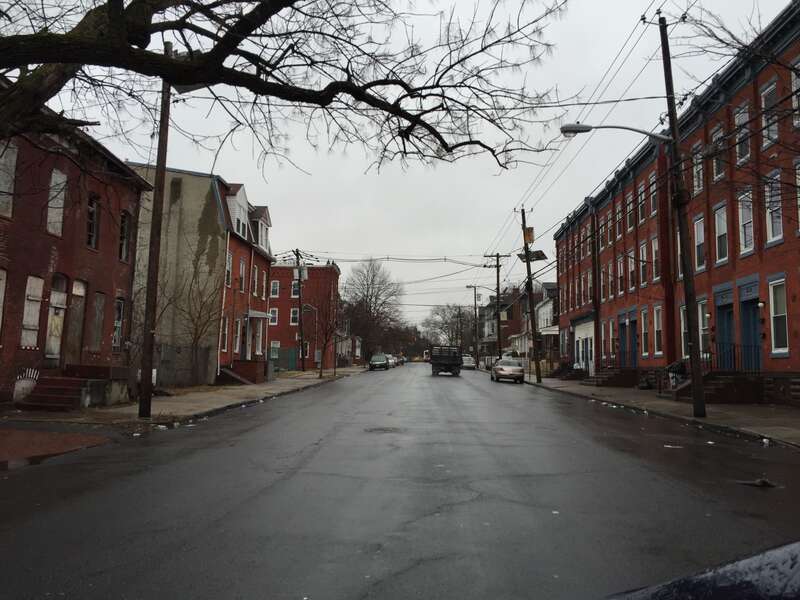 View southeast along Monmouth Street near Morton Alley in the Greenwood/Hamilton section of Trenton, New Jersey
