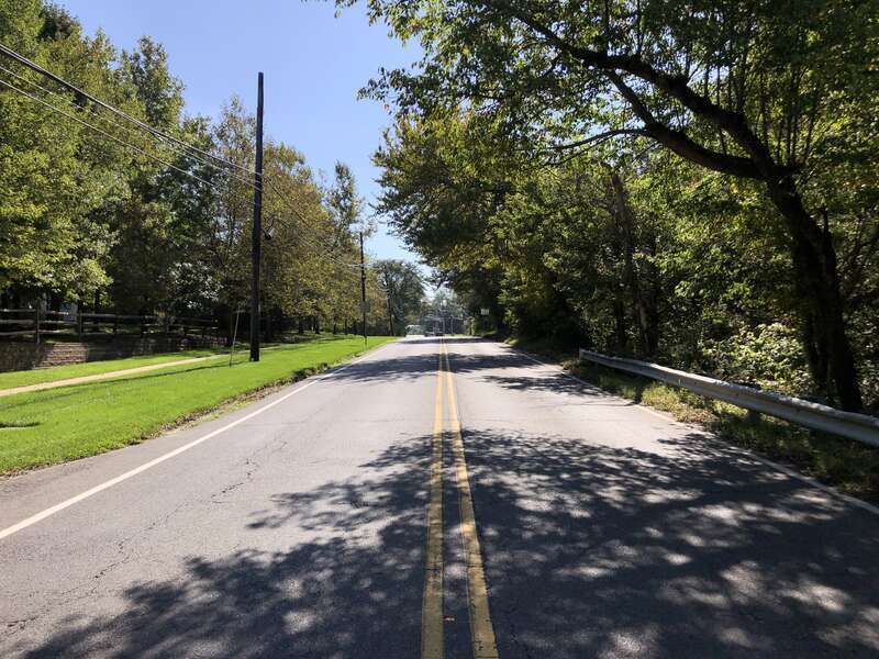 View south along Mercer County Route 539 (North Main Street) between Saint James Place and Garden View Terrace in East Windsor Township, Mercer County, New Jersey