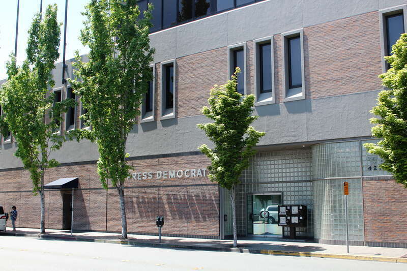 The Press Democrat Headquarters at 427 Mendocino Ave. in Santa Rosa - Northeast Corner