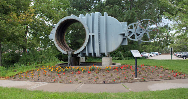 A 60-inch gate valve manufactured by Ludlow Valve Manufacturing Company in Troy, New York. The valve was used by Denver Water to regulate water diverted from the South Platte River in Waterton Canyon, Colorado to Marston Reservoir and treatment plant