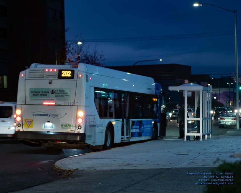 I had to find a photo on short notice for a transit advocacy effort, so I found this Community Transit bus at an Everett Transit bus bulb as sufficient.  Figured I'd share here for interested folks.

PHOTO CREDIT: Joe A. Kunzler Photo, AvgeekJoe
