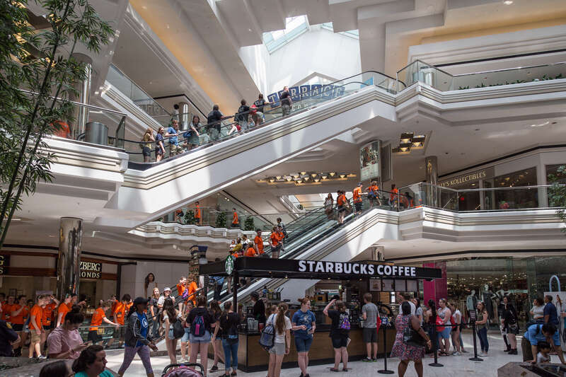 I have nothing against shopping malls, but hardly ever feel the need to visit one.  On this occasion, I was just cutting through the building.  This mall, located in downtown Norfolk, actually makes some sense:  it is smack in the city center and