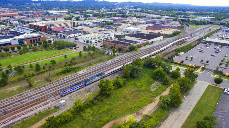 Aerial view of northbound Crescent #20 in Birmingham in August 2018