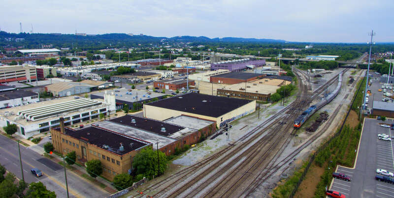 Aerial view of northbound Crescent #20 in Birmingham in May 2018