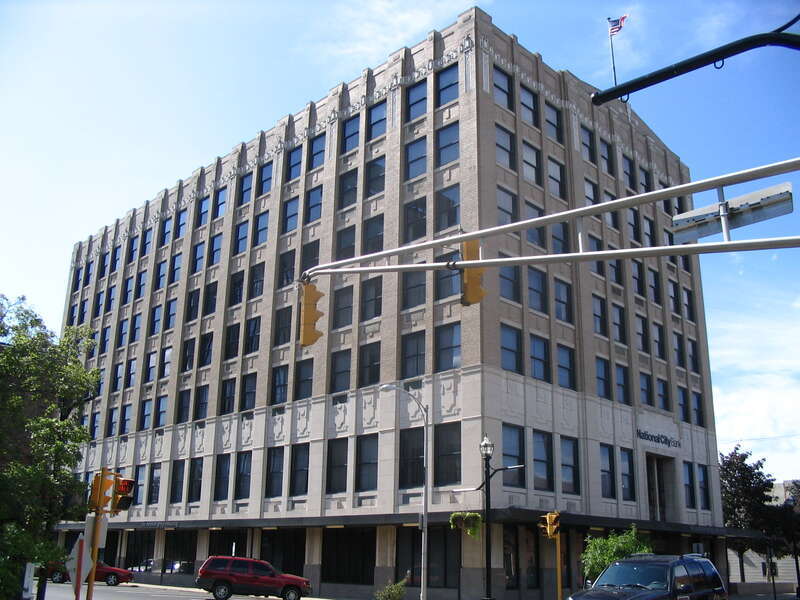 The Anderson Bank building was built in 1927 and is listed on the en:National Register of Historic Places