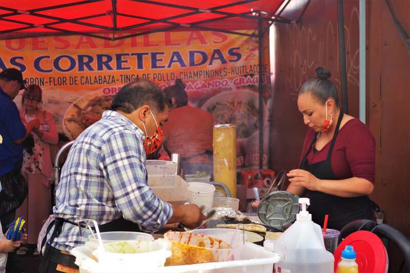 In the heart of the discount one will find several authentic Mexican pop up food stalls, with some of the best original food around!