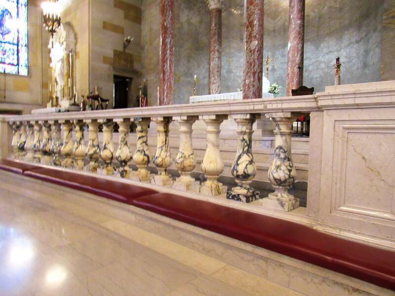 Communion rail in the Basilica of the Immaculate Conception in Waterbury, Connecticut.