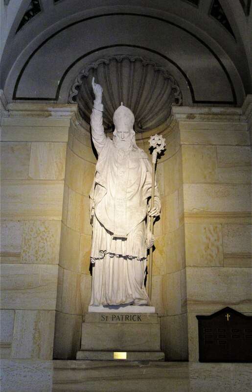 St. Patrick statue in the Basilica of the Immaculate Conception in Waterbury, Connecticut.