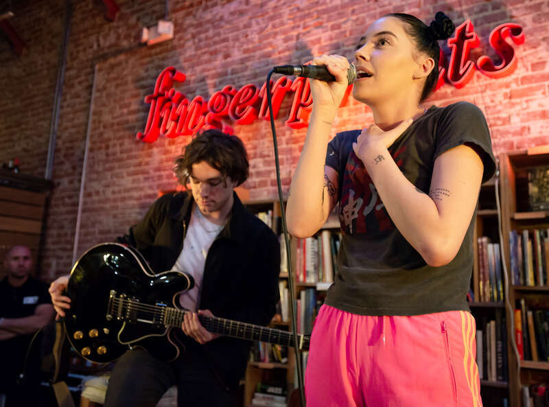 Bishop Briggs performing live at Fingerprints Music in Long Beach, California, on Friday, April 20, 2018.