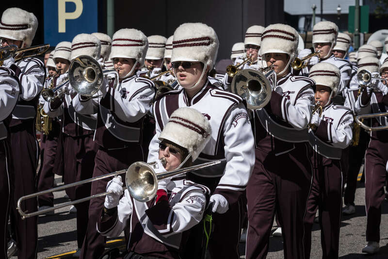 The Boardman HS Band represents Youngstown at the 2018 NATO Parade in Norfolk, VA
