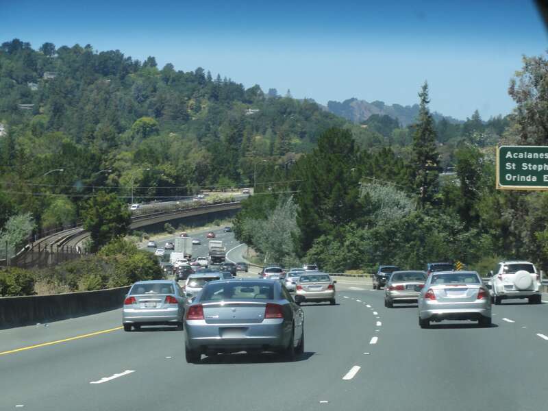 Eastbound on CA Route 24 near Lafayette, CA.