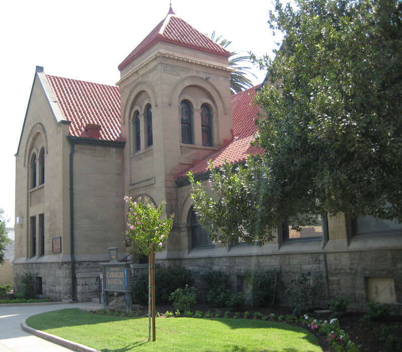 The Hanford Carnegie Museum — in the former Carnegie library, in Hanford, Kings County,  central California.
Present day museum of the history of Kings County.
The 1905 building was designed in the Romanesque Revival style, with Richardsonian