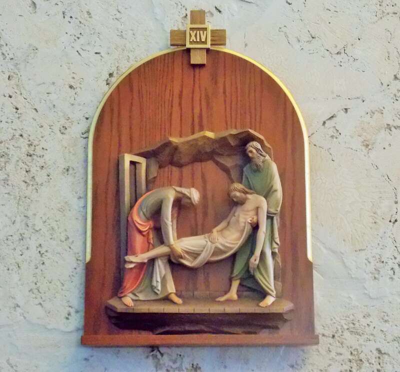 The stations of the cross in the Cathedral of Saint Ignatius Loyola in Palm Beach Gardens, Florida.