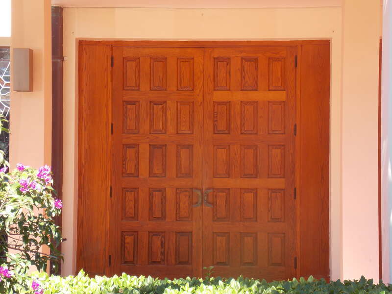 One of the doors into the Cathedral of St. Ignatius Loyola in Palm Beach Gardens, Florida