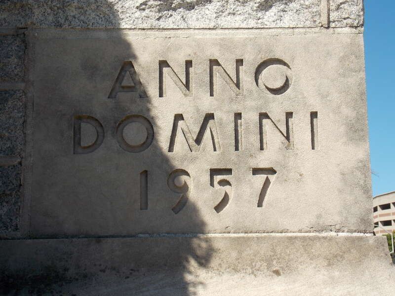 The cornerstone of the Cathedral of St. Mary of the Assumption in Trenton, New Jersey.