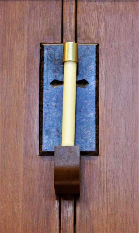 One of the consecration candles in the Cathedral of the Holy Spirit in Bismarck, North Dakota.