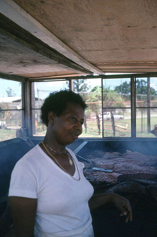 Local call number: fa2824
Title: [Celestine Cartwright standing next to her BBQ pit at the Roots Festival: Delray Beach, Florida]
Personal author: Rosenberg, Jan, Collector.
Date: August 9, 1986
Physical descrip: 1 slide: col.
Series title: Folklife