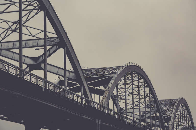 The Rock Island Centennial Bridge (opened 1940) carries U.S Route 67 from Davenport, Iowa to Rock Island, Illinois, over the Mississippi River.