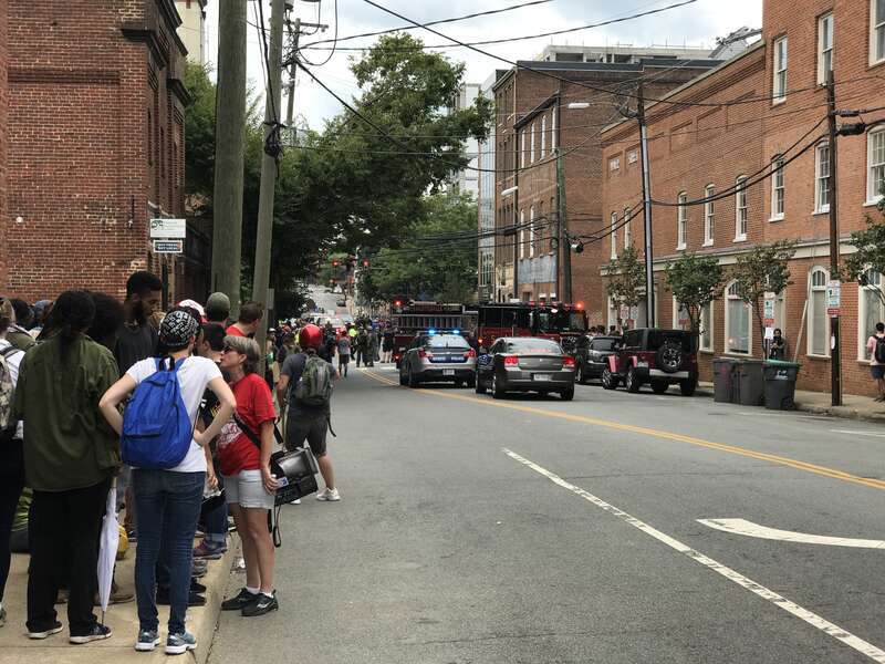 The scene of the hit-and-run in Charlottesville.