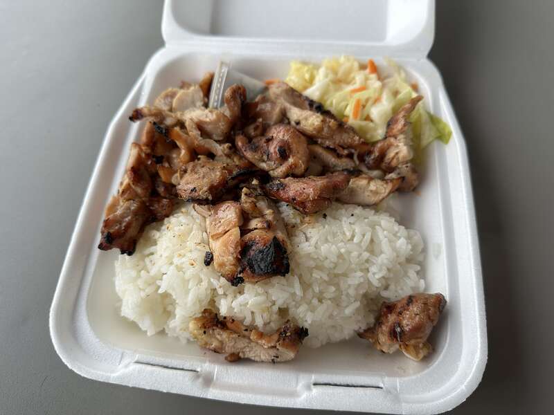 Chicken Teriyaki (with rice and slaw) at Toshi’s Teriyaki Grill, Seattle, Washington