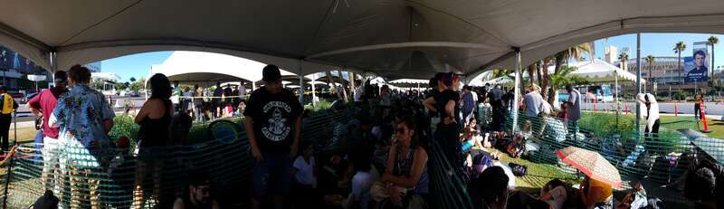 Line for Hall H, chute 2, on Sunday during Comic-Con International 2018