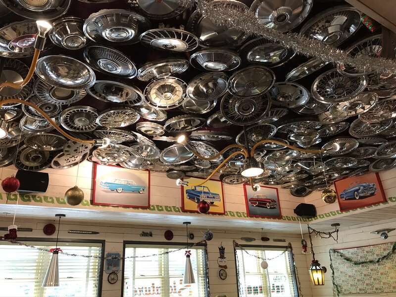 Chuy's holiday ceiling, Tallahassee, Leon County, Florida