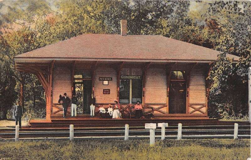 Divided back postcard of Conimicut station