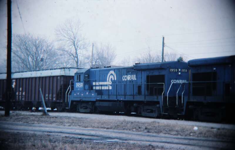 Urbana, IL, Eastern U.S. railroads, 1985; digital copy of slide. Complete indexed photo collection at WorldHistoryPics.com.