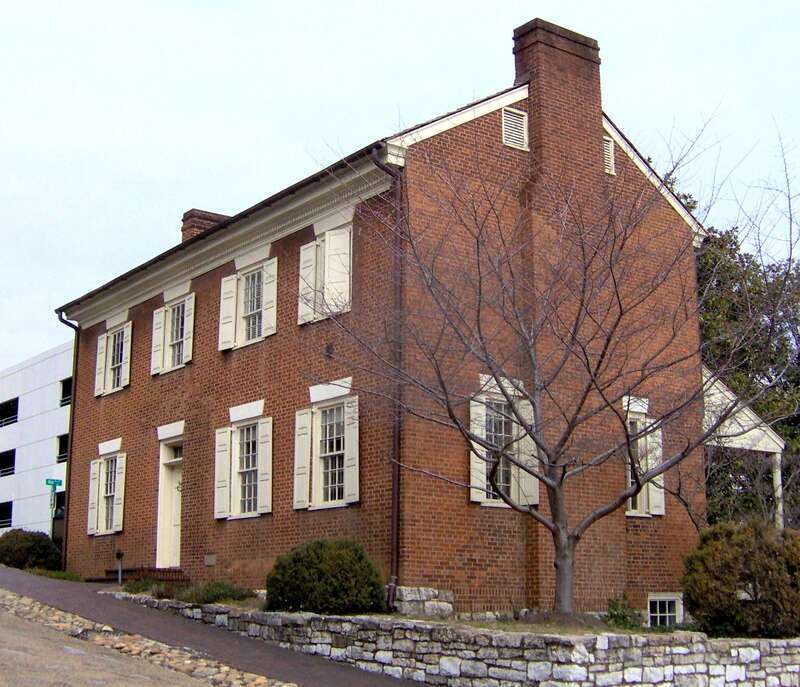 The Craighead-Jackson House in Knoxville, Tennessee, in the southeastern United States.  The house was built by John Craighead in 1818.  The house, adjacent to the Blount Mansion, occupies a lot that was once occupied by Charles McClung's clerk's